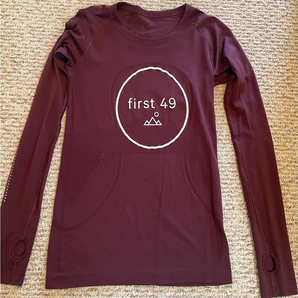 lululemon athletica Maroon Long Sleeve Tee